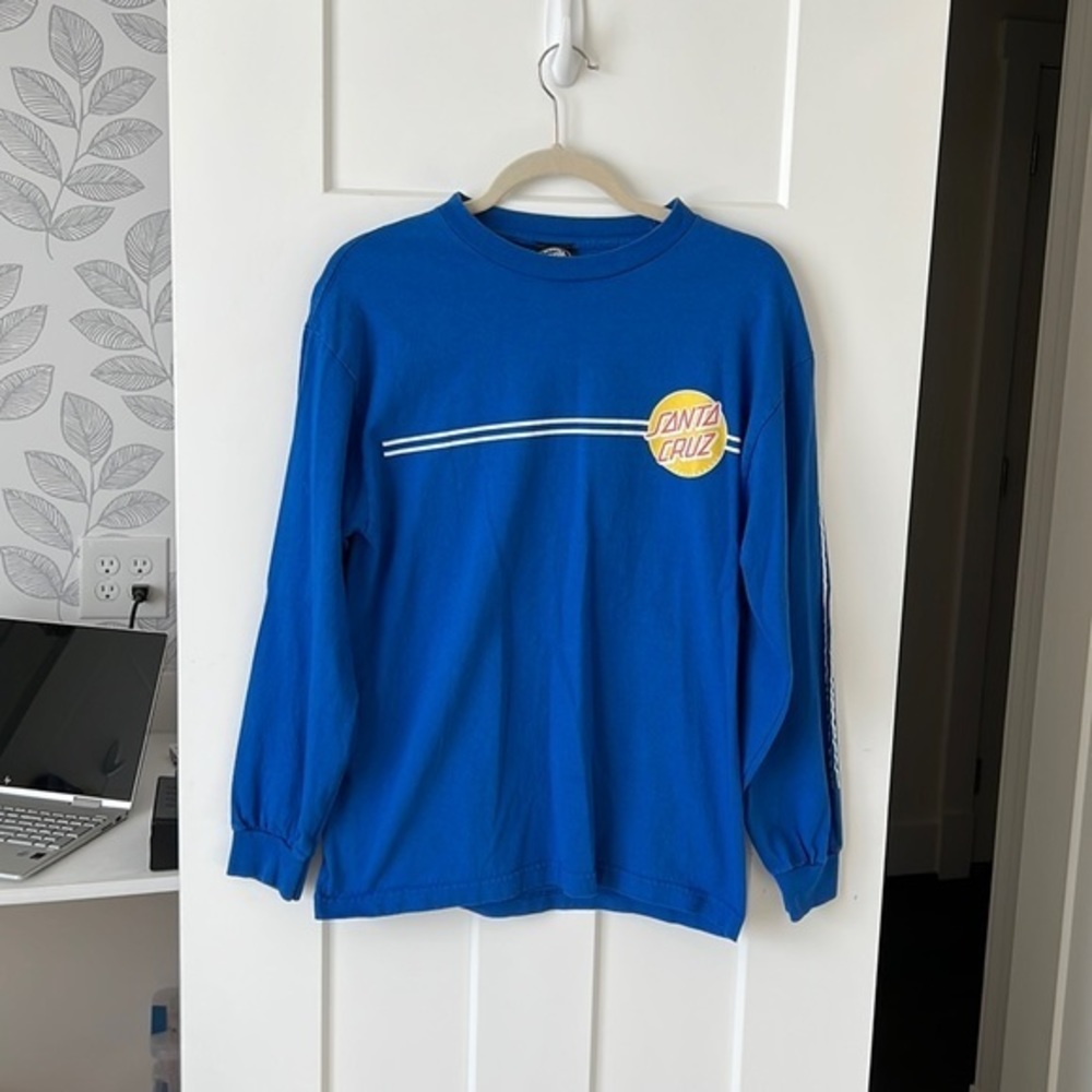 Santa Cruz long sleeve 100% Blue Cotton Medium T-shirt